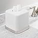 mDesign Square Metal Paper Facial Tissue Box Cover Holder for Bathroom Vanity Countertops, Bedroom Dressers, Night Stands, Home Office Desks, Tables - Matte White/Satin