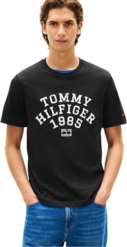 Uomo T-Shirt Maniche Corte Archive con Logo Grande, Nero (Black), S