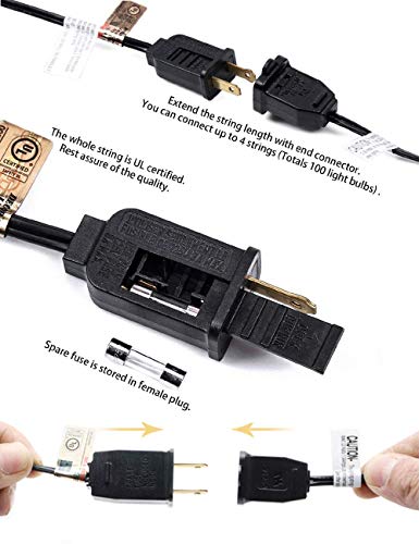 Afirst Outdoor String Lights 25Ft with 25 Edison Bulbs Vintage Hanging String Lights for Porch Market Backyard Patio Party Wedding Gazebo Lighting-Black