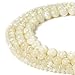 HAAMIIQII 60pcs 6mm Natural White Mother of Pearl Shell Beads Round Loose Gemstone Beads for Jewelry Making Strand 15 Inch