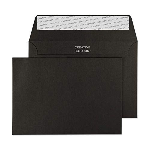 Blake Creative Colour - Coloured Black C6 Envelopes (114 x 162 mm) - Pack of 500 - FSC Certified - 120GSM - Peel and Seal Black Envelope - Invitation Envelopes/Card Making Supplies (114)