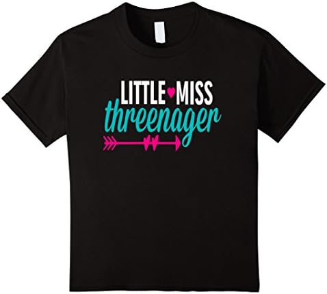 Kids Little Miss Threenager Shirt 3 Three Cute Daughter Toddler  4 Black