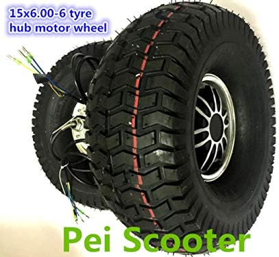 15inch 15 inch 15x6.00-6 tire BLDC Single Shaft brushless no-Gear dc hub Lawn Mower Motor for Scooter DIY with tire phub-70