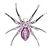 Pink Dazzling Spider Clip Pin Brooch w/ Rhinestone