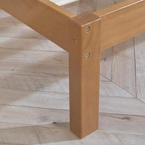 MUSEHOMEINC Solid Wood Platform Bed Deluxe Unique Style Design with Headboard, Full