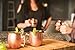 Xummit Stunning Smooth Moscow Mule Copper Mug/Cup with Golden-Hued Handle - 18 Oz (Set of 2)