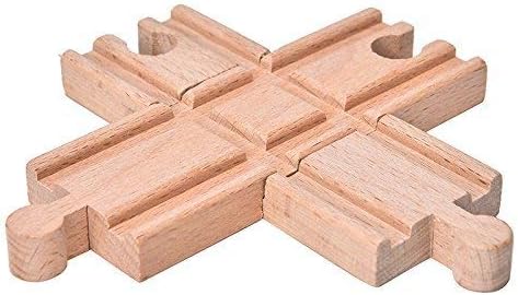 Lot 12 Pièces Voies Train Bois – Ponts, Croisements, Arrêts, Mâle-Mâle & Femelle-Femelle – Compatible Toutes Grandes Marques Train En Bois