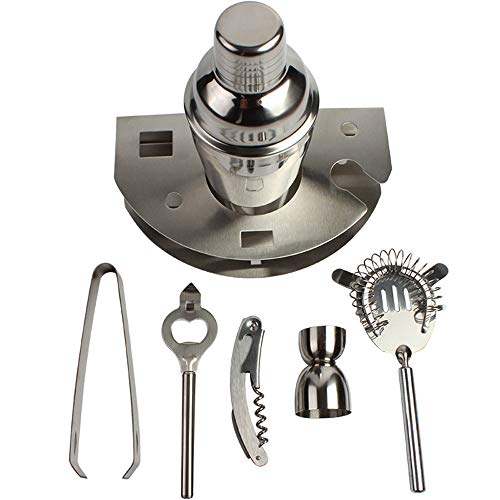 CaoQuanBaiHuoDian Haushalts-Cocktail-Shaker-Set 7 Stück Barkeeper Kit Cocktail Shaker Set Bar Werkzeuge Barzubehör… – Bild 4