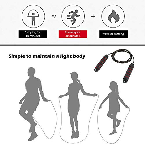 YeeSite-Skipping-Rope-Ball-Bearings-Tangle-Free-Jump-Rope-with-Memory-Foam-Handles-Adjustable-Jumping-Rope-for-Aerobic-Exercise-Fitness-Gym-Strength-Training-2-Pack