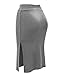 CTC WB937 Womens Double Side Slit Pencil Skirt S HEATHER_GREY