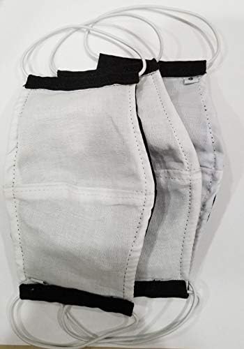 Face Mask Reusable Washable Unisex Anti Dust Fabric Mouth Cover 3 pack Black with White Adult Large