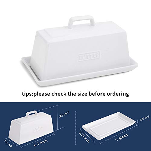 KOOV Porcelain Butter Dish With Lid, Perfect for East West Coast Butter