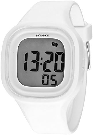 Sayeah Mens Womens Teens LED Digital Unusual Sports Outdoor Children's Wrist Dress Waterproof Watch Student Sport Swimming Fashion Wristwatches Stopwatch for Boys and Girls (WHITE)