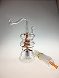 JEMQ Glass Bottle 4.84inches Twisty Tube Inside (yellow brown)