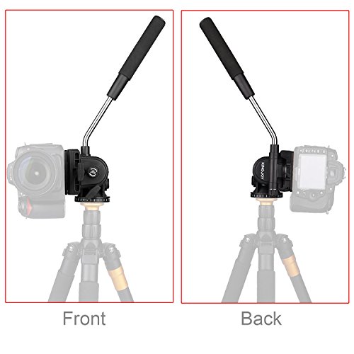 pangshi Video Camera Tripod Fluid Drag Pan Head with 1/4 Screw Quick Release Plate, Max. Load up to 4kg/8.8lbs, for Nikon Canon Sony DSLR SLR Camera Camcorder Shooting Filming