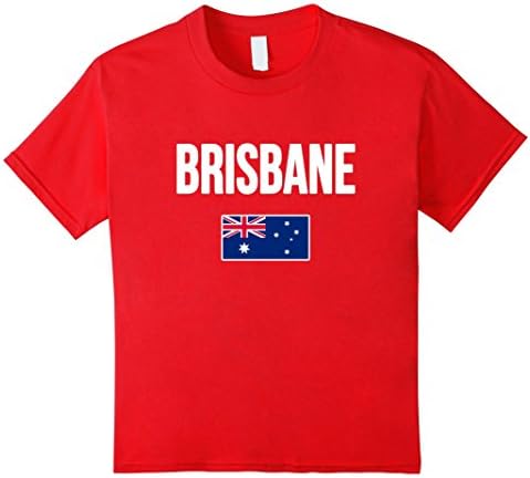 Kids Brisbane Australia T-shirt Australian City Souvenir Flag Tee 12 Red