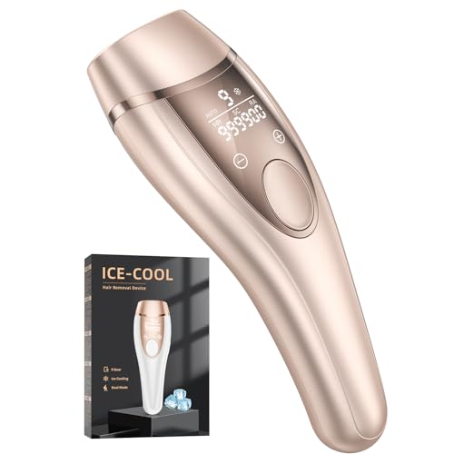 Deplite 21J Epilatore Luce Pulsata con Funzione di Raffreddamento, Epilatore Laser indolore per Donna e Uomo, 9 Livelli di Energia, 999,900 Flashes Luce Pulsata IPL per, Corpo, Ascelle, Bikini