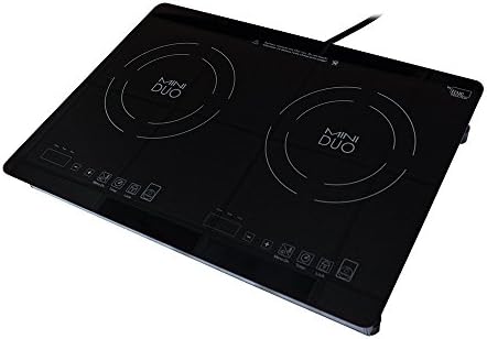 True Induction MD2B Mini Duo Portable Counter Inset Double Burner Induction Cooktop, 120V, Black