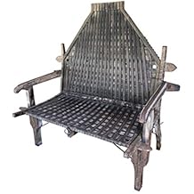 Mogul Interior Antique Iron and Wood Oxcart Bench Conscious Earthing Design Hotel Benches