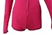 Moxeay V-Neck One Piece Bodysuit Long Sleeve Bodycon Rompers Overall (Large, Rose)