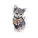 EVER FAITH Austrian Crystal Lovely Plump 3D Bowknot Cat Brooch Enamel Pet Animal Kitten Brooches Dress Suit Sweater Scarves Accessoriesfor Women Grey Gold-Tone
