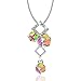 OSIANA Ice Cube 18K White Gold Plated Fashion Pendant Necklace Made with Crystal 18