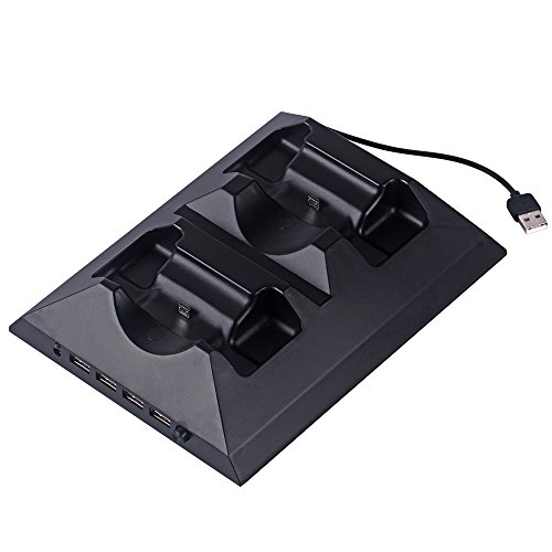 SmaAcc Dual Charging Station with Cooling Fan for Xbox One- Fit for Xbox One Original Rechargeable Lithium Ion Battery Pack