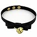 Adjustable Gothic Black Bowknot Leather Collar Lolita Golden Bell Choker Necklace Cat Anime Maid Cosplay