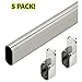 Hafele Premium Oval Wardrobe Closet Rod with End Supports (5 Pack) - 48inch Chrome Closet Rod with Brackets