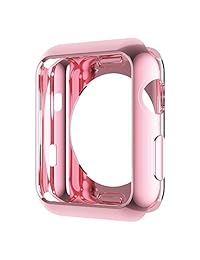 Leotop   Funda para Apple Watch de 1.732 in y 1.575 in, protector de parachoques de TPU muy fino, ligero, delgado, a prueba de golpes, compatible con iWatch Series 4, 44mm
