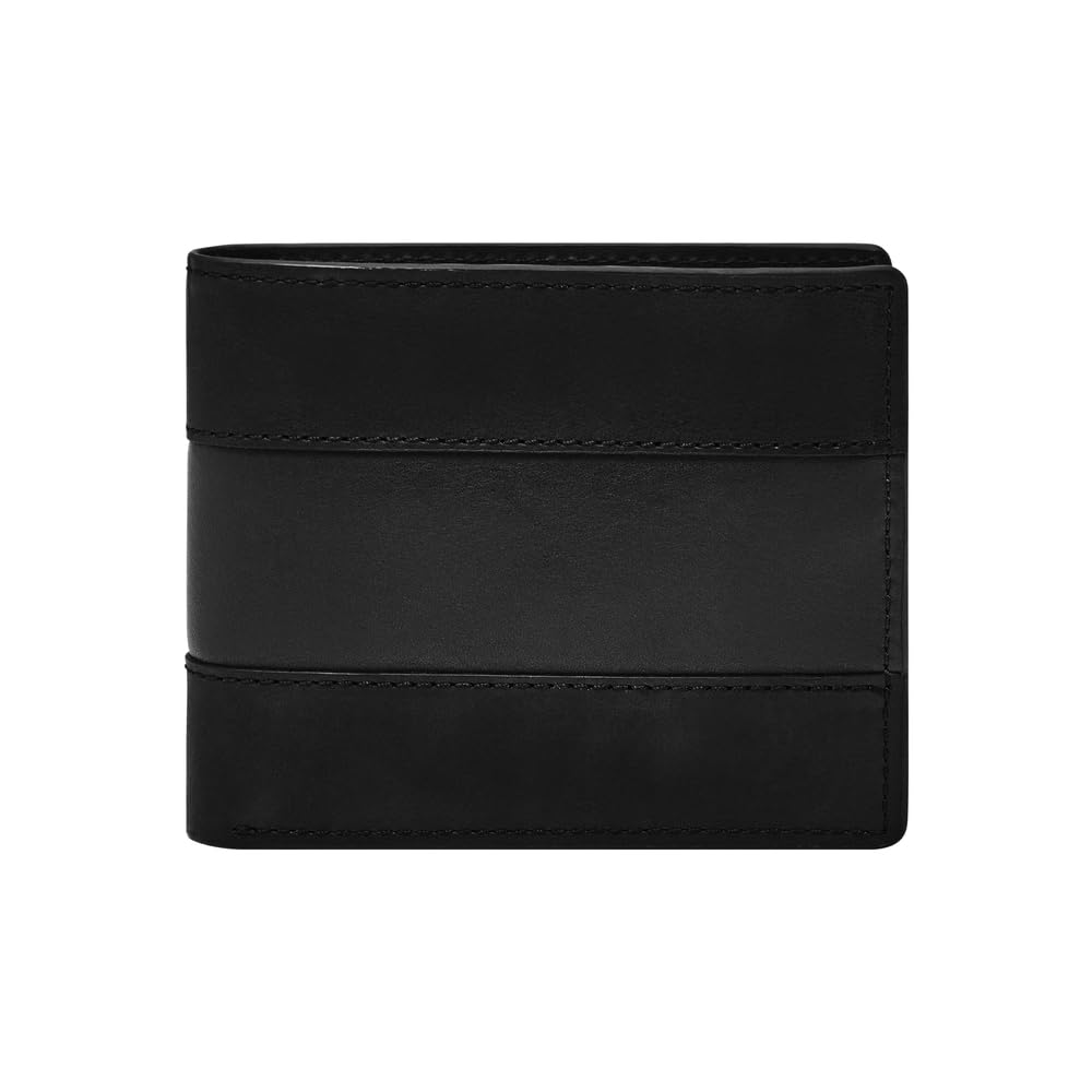 Fossil Wallet for Men Everett, Leather Bifold black 11.5 cm L x 2.5 cm W x 9.6 cm H ML4400001