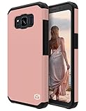 Galaxy S8 Active Case, MP-MALL [Dual Layer] [Shock Absorbent] Armor Hybrid Defender Anti-Drop Rugged Protective Shockproof Case Cover For Samsung Galaxy S8 Active (Rose Gold)