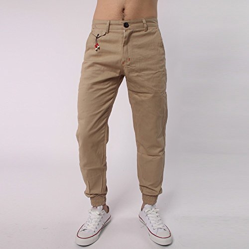 Edenun Men Trousers Harem Sweatpants Slacks Casual Regular Sportwear Baggy Comfy Tapered Trouser Legs Khaki Pant