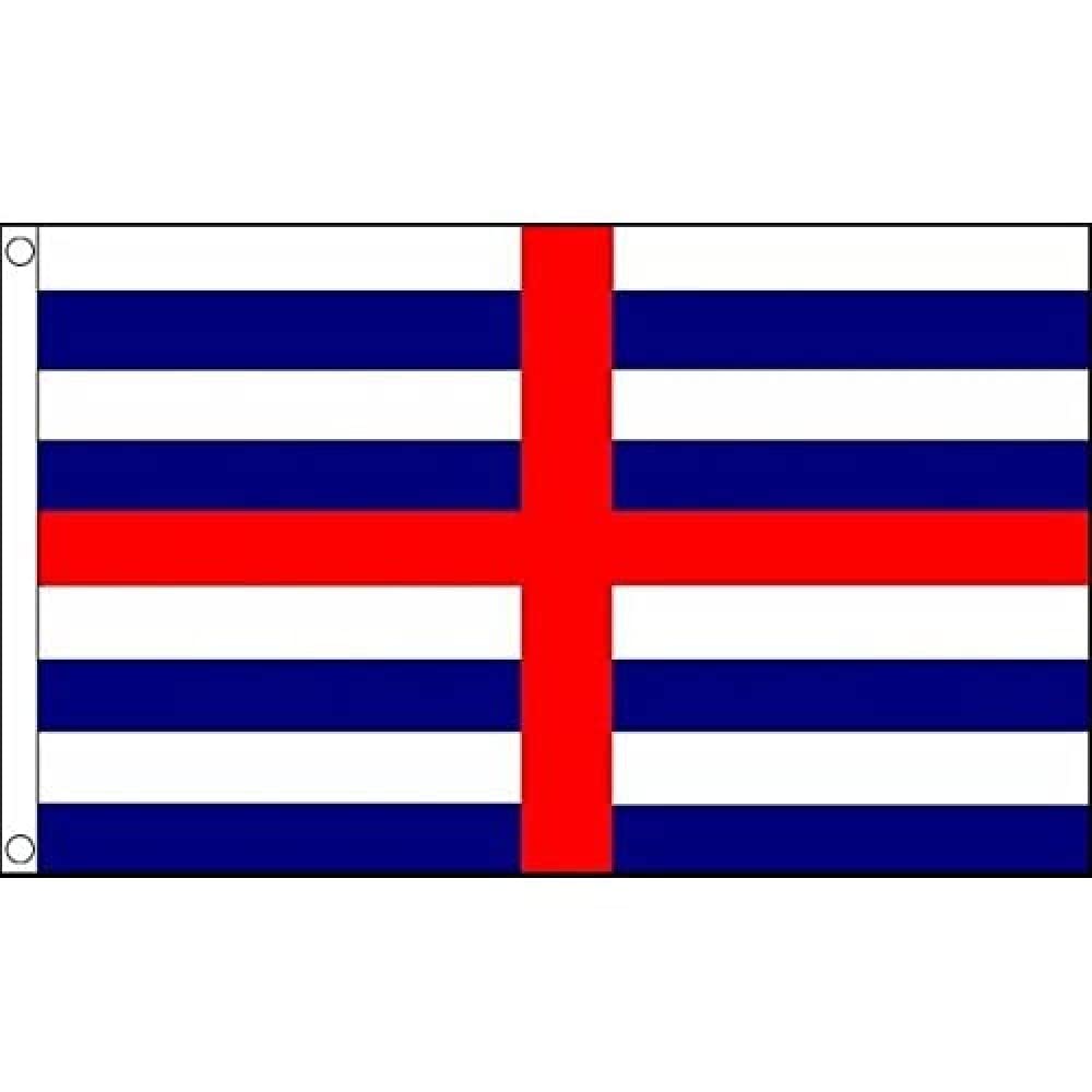 AZ FLAG - Striped Ensign Blue/White Flag - 3x5 Ft - 100D Polyester Bristish Historic Banner with Two Metal Grommets - Fade Resistant - Vivid Colors - 3' x 5' Feet - 150x90 Cm
