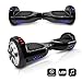 VEEKO Hoverboard Two-Wheel Self-Balancing Scooter with Bluetooth Speaker - 9.6Km/hr Max 225lbs Max / UL2272 Certified Hover Board / 250W Dual Motor /6.5'' Aluminum Alloy Wheels/Black