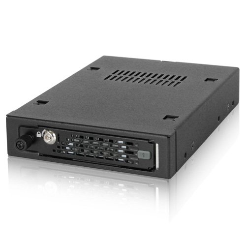 ICY DOCK Rugged Full Metal 2.5 SATA/SAS HDD & SSD Hot Swap Mobile Rack Cage for 3.5 Drive Bay with Key Lock & Thumb Screw - ToughArmor EX MB491SKL-B