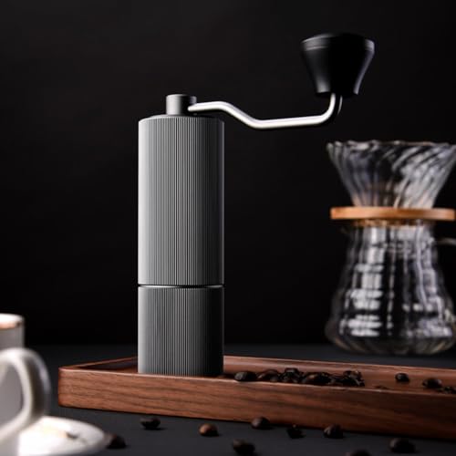 Gywjioy Manual Coffee Grinder B2，Hand Coffee Grinder with Stainless Steel 38mm Contemporary Conical Burr，Capacity 25g ，Adjustable Setting High-Precision Double Bearing Positioning (Black)