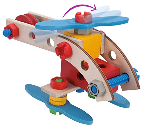 Eichhorn 100039013 - Constructor Flugzeug, 40-tlg., Holz-Konstruktions-Set, 2 verschiedene Modellvarianten baubar, FSC… – Bild 5