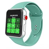 IYOU Sport Band Compatible with Watch Band 38MM 42MM 40MM 44MM, Soft Silicone Replacement Sport Strap Compatible with 2018 Watch Series 4/3/2/1 (Marine Green,38MM, S/M)