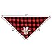 PAWCHIE 2 PCS Christmas Dog Bandanas with Handmade Applique (Santa Claus & Elk), Washable Plaid Triangle Bibs Scarfs for Puppy