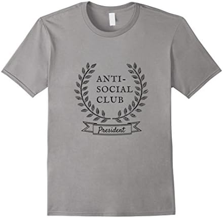 Mens Anti Social Club President T-shirt Medium Slate