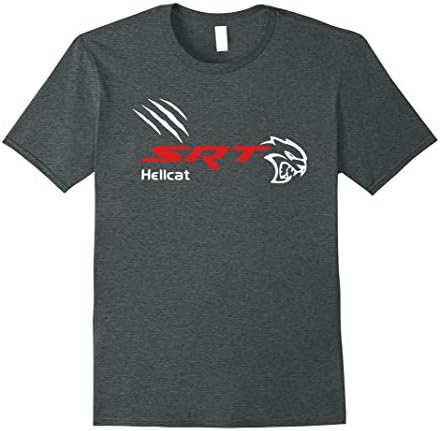 Mens SRT HELL CAT SHIRT, Dodge SRT Shirt, Scratch White V3 XL Dark Heather