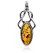 Ian and Valeri Co. Amber Sterling Silver Celtic Pendant Necklace 18 Inches