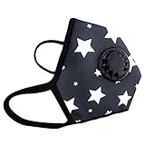 Muryobao Military Grade N99 Respirator Mask Anti Pollution Mask with Valve Replacement Filter Washable Cotton Anti Dust Mouth Mask for Men Women Black Stars