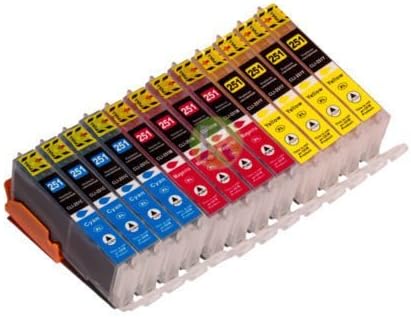 Inkforever 12 Pack Only Colors Cli-251 Compatible Ink Cartridge Replacement for Canon Pgi-250 Xl.cli-251 Pixma Ip7220, Pixma Ix6820, Pixma Mg5420, Pixma Mg5422, Pixma Mg5520, Pixma Mg5522, Pixma Mg6420, Pixma Mx722, Pixma Mx922 (4cyan,4magenta,4yellow)