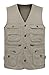 Wantdo Men's Multiple Pockets Cotton Safari Traveling Vest US Medium Khaki