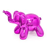 Made By Humans Balloon Elephant Money Bank, Cool and Unique Ceramic Piggy Bank with High-Gloss Finish, Pink