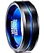 NUNCAD Tungsten Ring for Men Women Wedding Bands 4/6/8/10mm Width Multicolor Available Groove Beveled Edges Engraved I Love You Size 4 to 17