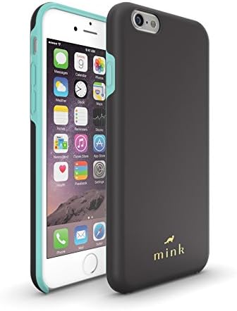 iPhone 6 Protective Phone Case from Mink - Madison Series - Soft-Touch Coating. Detachable Hard Rubber Inner Liner - Slim, Sturdy, Lightweight and Beautiful - Black and Tiffany Blue