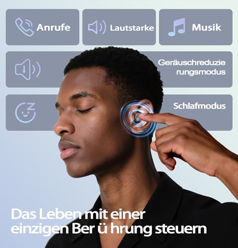 Bluetooth Headphones, Sleep Headphones, In-Ear Headphones, Wireless Bluetooth 5.4, Hi-Fi Sound with ANC+ENC 4 Microphones, 48H Headphones, IPX7 Sleep Mode without Warnings, Comfortable Side Sleepers